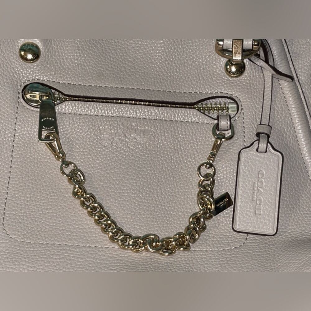 Coach Prairie Chain Satchel EUC Nude Pebble Quiet Luxury Old Money Convertible - Picture 4 of 15